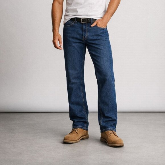 Vintage Levi’s Orange Tab Stretch Straight Leg Blue Jeans Made in USA 36x30 - Picture 1 of 13